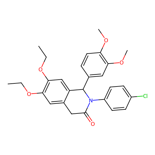 2-(4-chlorophenyl)-1-(3,4-dimethoxyphenyl)-6,7-diethoxy-1,4-dihydroisoquinolin-3(2H)-one structure