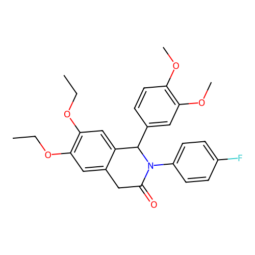 1-(3,4-dimethoxyphenyl)-6,7-diethoxy-2-(4-fluorophenyl)-1,4-dihydroisoquinolin-3-one structure