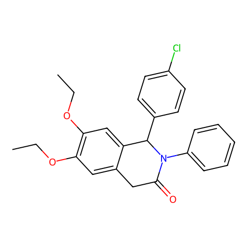 1-(4-chlorophenyl)-6,7-diethoxy-2-phenyl-1,4-dihydroisoquinolin-3(2H)-one structure