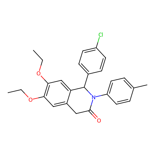 1-(4-chlorophenyl)-6,7-diethoxy-2-(4-methylphenyl)-1,4-dihydroisoquinolin-3(2H)-one structure