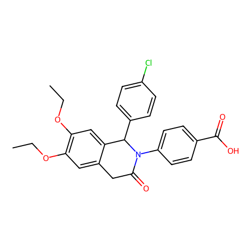 4-[1-(4-chlorophenyl)-6,7-diethoxy-3-oxo-1,4-dihydroisoquinolin-2-yl]benzoic Acid structure
