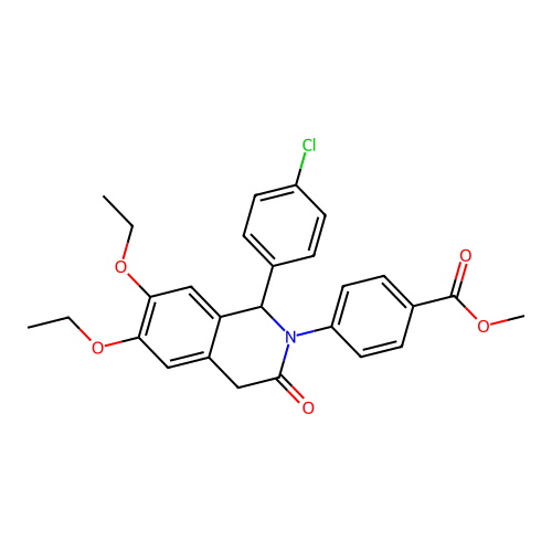 Methyl 4-[1-(4-chlorophenyl)-6,7-diethoxy-3-oxo-1,4-dihydroisoquinolin-2-yl]benzoate structure