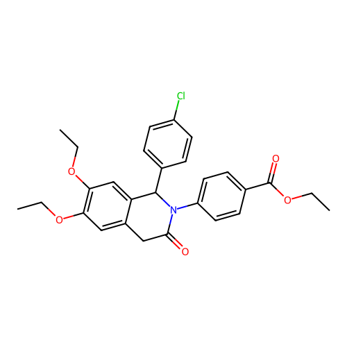 Ethyl 4-[1-(4-chlorophenyl)-6,7-diethoxy-3-oxo-1,4-dihydroisoquinolin-2-yl]benzoate structure