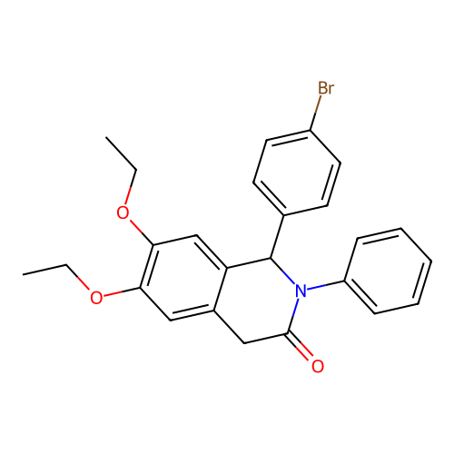 1-(4-bromophenyl)-6,7-diethoxy-2-phenyl-1,4-dihydroisoquinolin-3(2H)-one structure