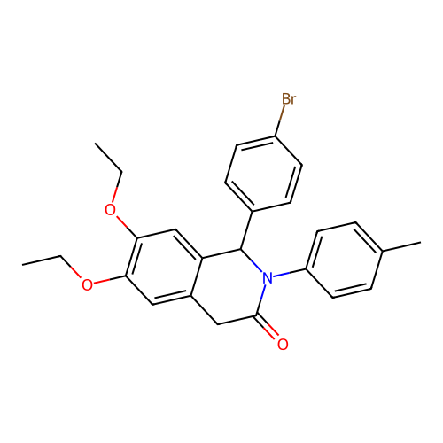 1-(4-bromophenyl)-6,7-diethoxy-2-(4-methylphenyl)-1,4-dihydroisoquinolin-3(2H)-one structure