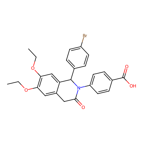 4-[1-(4-bromophenyl)-6,7-diethoxy-3-oxo-1,4-dihydroisoquinolin-2-yl]benzoic Acid structure