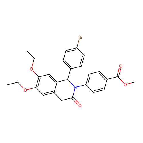 Methyl 4-[1-(4-bromophenyl)-6,7-diethoxy-3-oxo-1,4-dihydroisoquinolin-2-yl]benzoate structure