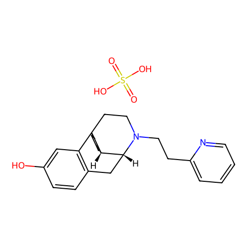 Morphinan-3-ol, 17-(2-(2-pyridyl)ethyl)-, sulfate, (-)- structure