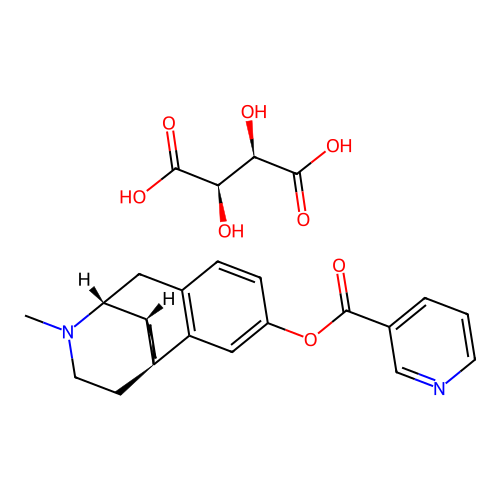 Morphinan-3-ol, 17-methyl-, nicotinate (ester), tartrate, (-)- structure
