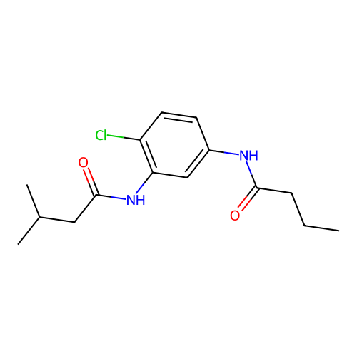 N-[5-(butanoylamino)-2-chlorophenyl]-3-methylbutanamide structure
