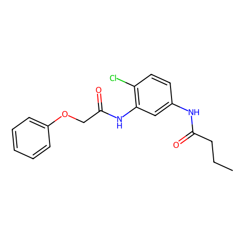 N-{4-chloro-3-[(phenoxyacetyl)amino]phenyl}butanamide structure