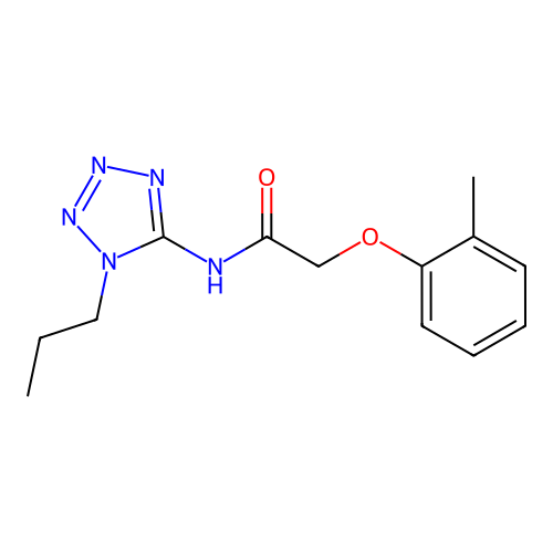 2-(2-methylphenoxy)-N-(1-propyl-1H-tetraazol-5-yl)acetamide structure