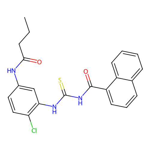 N-{[5-(butanoylamino)-2-chlorophenyl]carbamothioyl}naphthalene-1-carboxamide structure