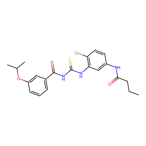 N-{[5-(butanoylamino)-2-chlorophenyl]carbamothioyl}-3-(propan-2-yloxy)benzamide structure