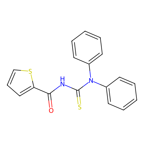 N-(diphenylcarbamothioyl)thiophene-2-carboxamide structure