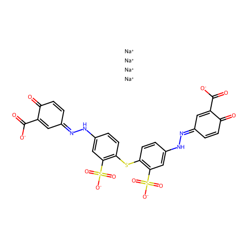 C26H18N4O12S3.4Na structure