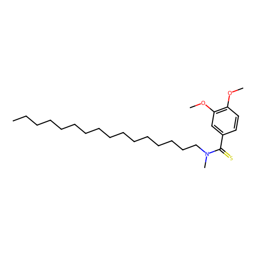 N-hexadecyl-3,4-dimethoxy-N-methylbenzenecarbothioamide structure