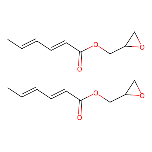 oxiran-2-ylmethyl (2E,4E)-hexa-2,4-dienoate structure