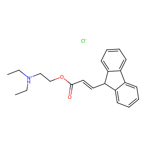 Fluorene-9-acrylic acid, 2-(diethylamino)ethyl ester, hydrochloride structure