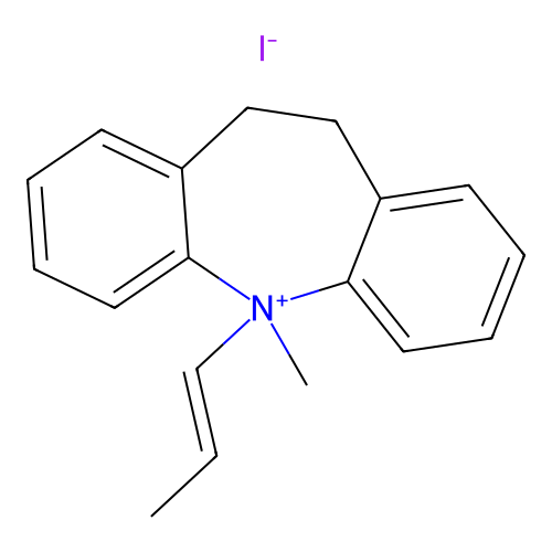 5H-Dibenz(c,e)azepinium, 6-allyl-6,7-dihydro-6-methyl-, iodide structure