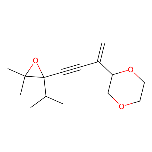 2-[3-1-methylene-2-propynyl]-1,4-dioxane structure