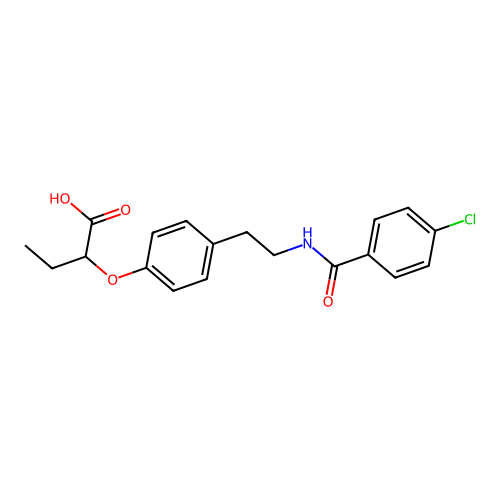 2-(4-(2-((4-Chlorobenzoyl)amino)ethyl)phenoxy)butanoic acid structure