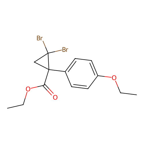 Cyclopropanecarboxylic acid, 2,2-dibromo-1-(4-ethoxyphenyl)-, ethyl ester, (+-)- structure