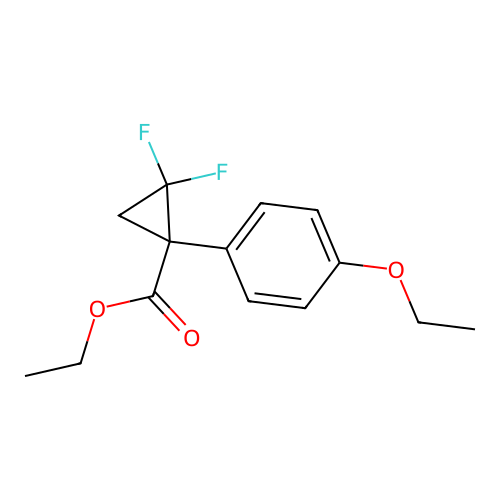 Cyclopropanecarboxylic acid, 1-(4-ethoxyphenyl)-2,2-difluoro-, ethyl ester, (+-)- structure