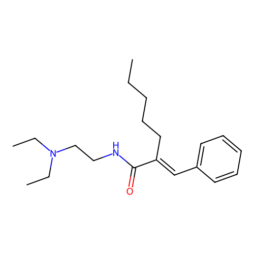 Cinnamamide, N-(2-diethylaminoethyl)-alpha-pentyl- structure