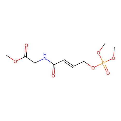 Glycine, N-(3-hydroxycrotonoyl)-, methyl ester, dimethyl phosphate structure