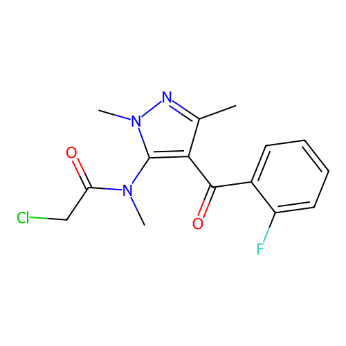2-Chloro-N-[4-(2-fluorobenzoyl)-1,3-dimethyl-1H-pyrazol-5-yl]-N-methylacetamide structure