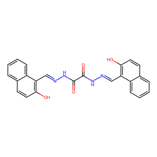 N,N'-bis[(2-hydroxynaphthalen-1-yl)methylideneamino]oxamide structure