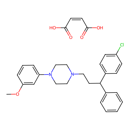 Piperazine, 1-(3-(p-chlorophenyl)-3-phenylpropyl)-4-(o-methoxyphenyl)-, maleate structure