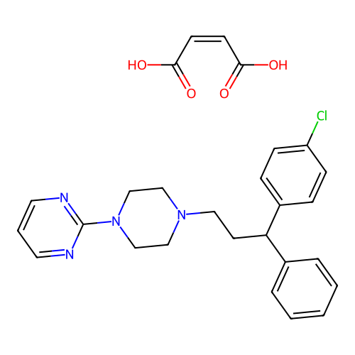 Piperazine, 1-(3-(p-chlorophenyl)-3-phenylpropyl)-4-(2-pyrimidyl)-, maleate structure