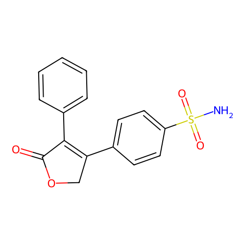 Benzenesulfonamide, 4-(2,5-dihydro-5-oxo-4-phenyl-3-furanyl)- structure