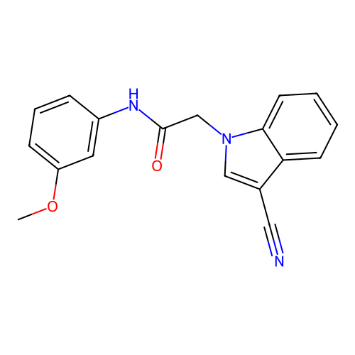 2-(3-cyano-1H-indol-1-yl)-N-(3-methoxyphenyl)acetamide structure