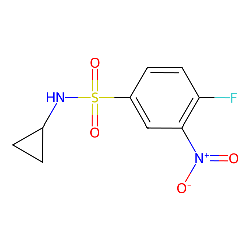 N-cyclopropyl-4-fluoro-3-nitrobenzenesulfonamide structure