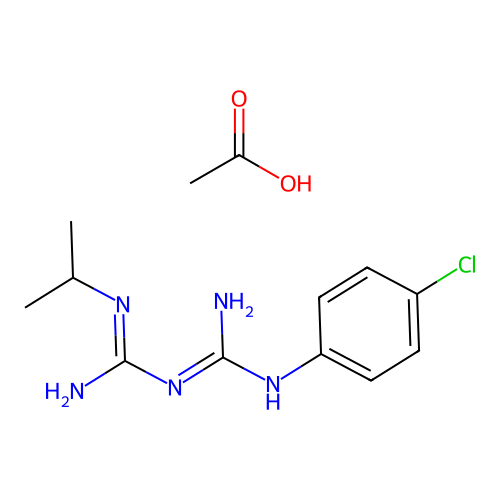 acetic acid;(1E)-1-[amino-(4-chloroanilino)methylidene]-2-propan-2-ylguanidine structure