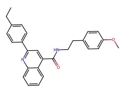 2-(4-ethylphenyl)-N-[2-(4-methoxyphenyl)ethyl]quinoline-4-carboxamide structure