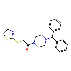 1-(4-Benzhydrylpiperazin-1-yl)-2-(4,5-dihydro-1,3-thiazol-2-ylsulfanyl)ethanone structure