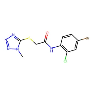 N-(4-bromo-2-chlorophenyl)-2-(1-methyltetrazol-5-yl)sulfanylacetamide structure