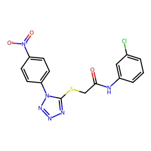 N-(3-chlorophenyl)-2-[1-(4-nitrophenyl)tetrazol-5-yl]sulfanylacetamide structure