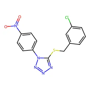5-[(3-chlorobenzyl)sulfanyl]-1-(4-nitrophenyl)-1H-tetrazole structure