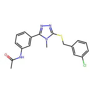 N-(3-{5-[(3-chlorobenzyl)sulfanyl]-4-methyl-4H-1,2,4-triazol-3-yl}phenyl)acetamide structure