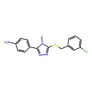 4-[5-[(3-Chlorophenyl)methylsulfanyl]-4-methyl-1,2,4-triazol-3-yl]aniline structure