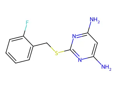 2-((2-Fluorobenzyl)thio)pyrimidine-4,6-diamine structure