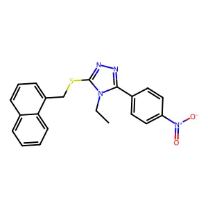 4-Ethyl-3-(naphthalen-1-ylmethylsulfanyl)-5-(4-nitrophenyl)-1,2,4-triazole structure