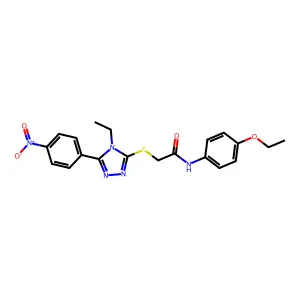 N-(4-ethoxyphenyl)-2-[[4-ethyl-5-(4-nitrophenyl)-1,2,4-triazol-3-yl]sulfanyl]acetamide structure