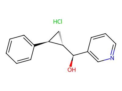 3-Pyridinemethanol, alpha-(2-phenylcyclopropyl)-, hydrochloride, (1-alpha(R*),2-beta)- structure