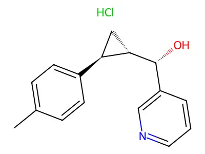 4-Pyridinemethanol, alpha-(2-(4-methylphenyl)cyclopropyl)-, hydrochloride, (1-alpha(R*),2-beta)- structure